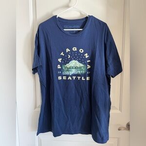 Patagonia Seattle Navy Blue Organic Cotton T-Shirt